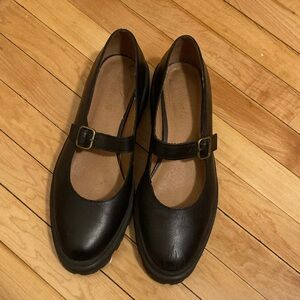 Madewell Black Mary Jane with lug soles